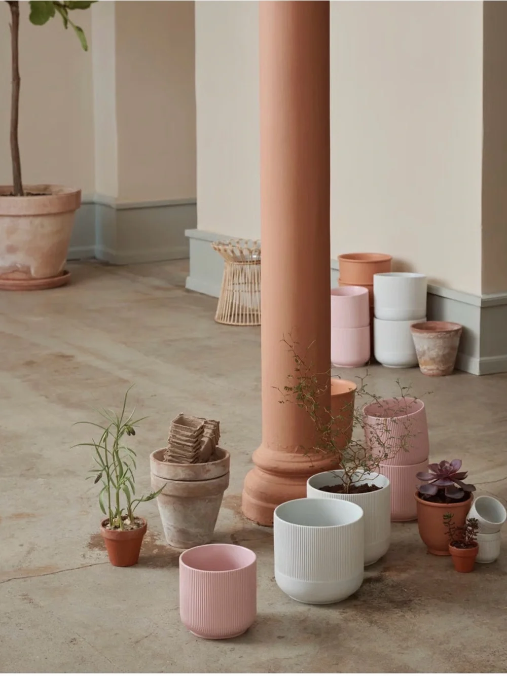 IKEA SET OF 2 1 Gradvis Plant Pot Stonewear. Blush Pink